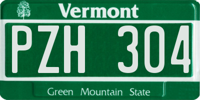 VT license plate PZH304