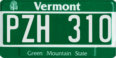 VT license plate PZH310