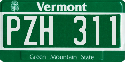 VT license plate PZH311