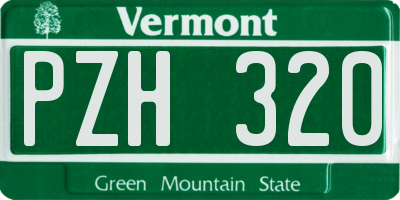 VT license plate PZH320