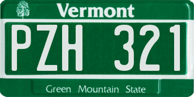 VT license plate PZH321