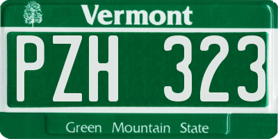 VT license plate PZH323