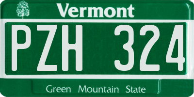 VT license plate PZH324