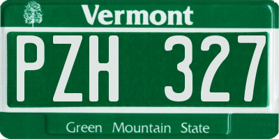 VT license plate PZH327
