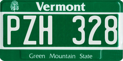 VT license plate PZH328