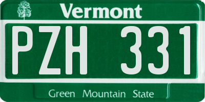 VT license plate PZH331