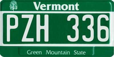 VT license plate PZH336