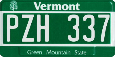 VT license plate PZH337