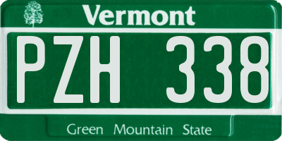 VT license plate PZH338