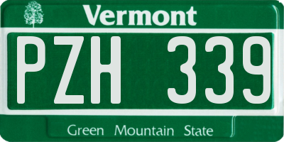 VT license plate PZH339