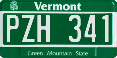 VT license plate PZH341