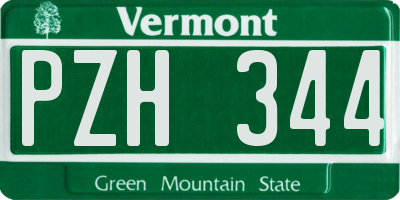 VT license plate PZH344