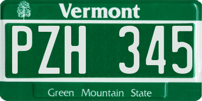 VT license plate PZH345