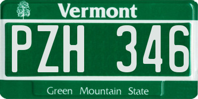 VT license plate PZH346