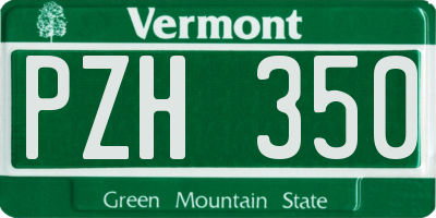 VT license plate PZH350