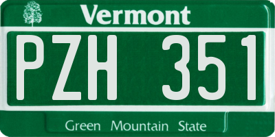 VT license plate PZH351