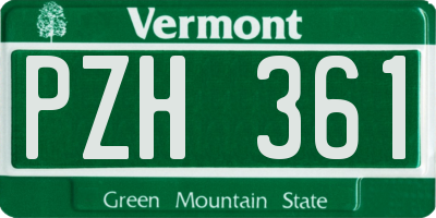 VT license plate PZH361