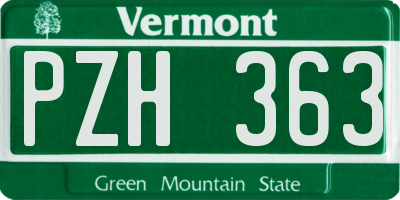 VT license plate PZH363