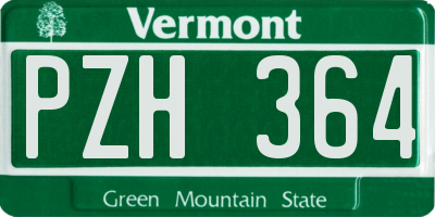 VT license plate PZH364