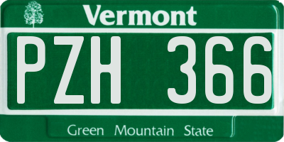 VT license plate PZH366