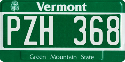 VT license plate PZH368