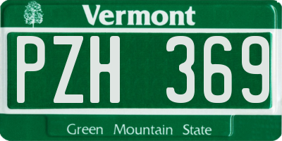 VT license plate PZH369