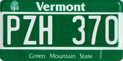 VT license plate PZH370