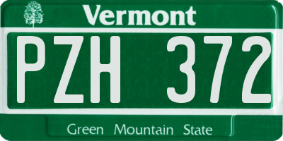 VT license plate PZH372