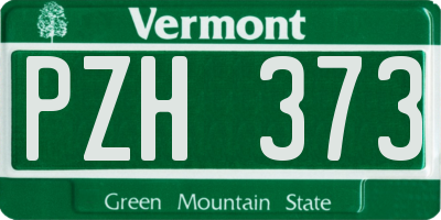 VT license plate PZH373