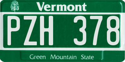 VT license plate PZH378
