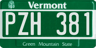 VT license plate PZH381