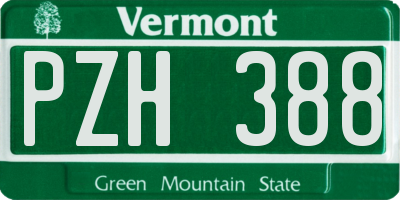 VT license plate PZH388