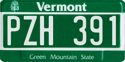 VT license plate PZH391