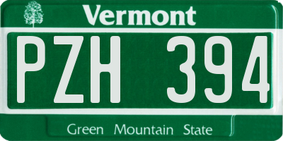 VT license plate PZH394