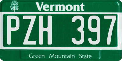 VT license plate PZH397