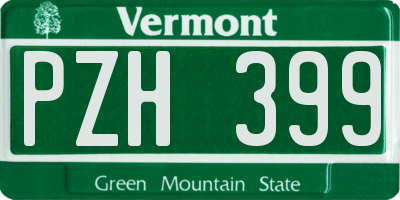 VT license plate PZH399