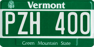 VT license plate PZH400