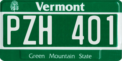 VT license plate PZH401