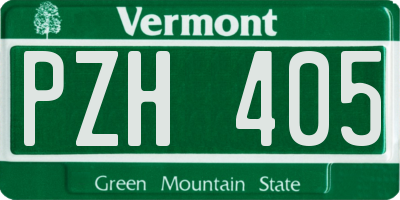 VT license plate PZH405