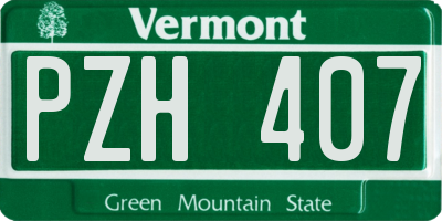 VT license plate PZH407