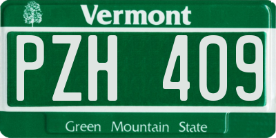 VT license plate PZH409