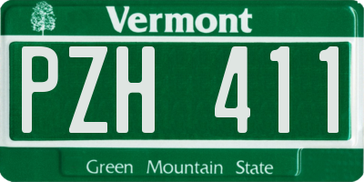 VT license plate PZH411