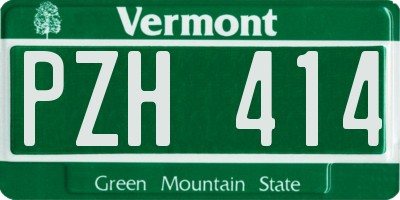 VT license plate PZH414