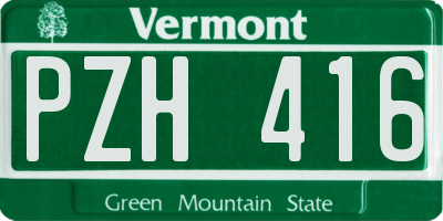 VT license plate PZH416