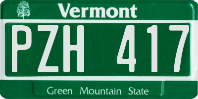 VT license plate PZH417