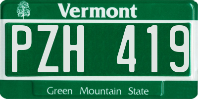 VT license plate PZH419