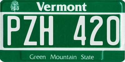 VT license plate PZH420