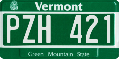 VT license plate PZH421