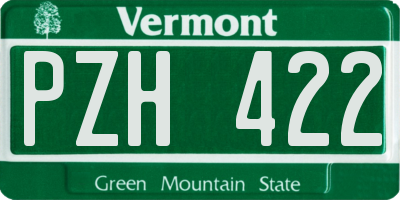 VT license plate PZH422