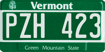 VT license plate PZH423